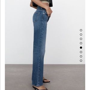 ZARA High Rise Full Length Straight Leg Jeans